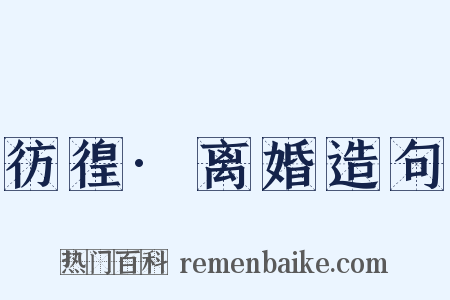 彷徨·离婚造句是什么意思的图片
